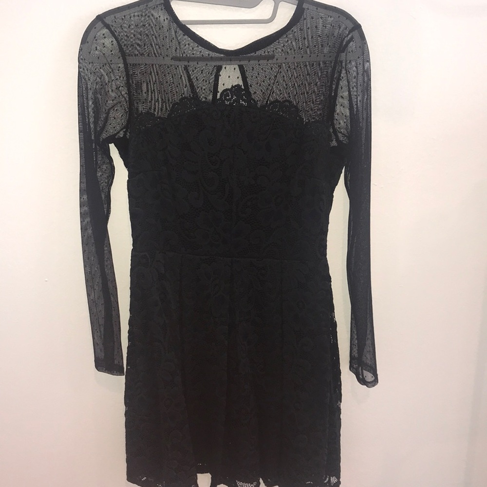 Formal mesh and lace dress